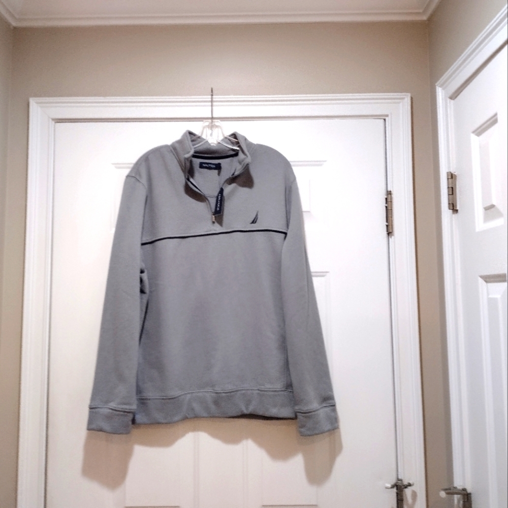 Nautica NWT Men's Quarter Zip Fleece Sweatshirt Large